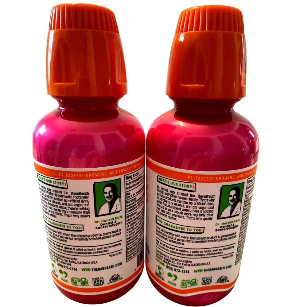 TheraBreath For Kids Anti-Cavity Oral Rinse Strawberry Splash Fluoride Mouthwash - Picture 2 of 4